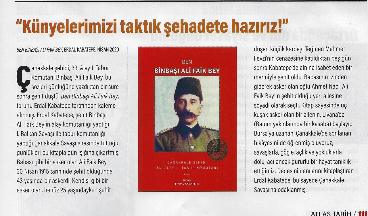 Atlas Dergisi - Binbaşı Ali Faik Bey